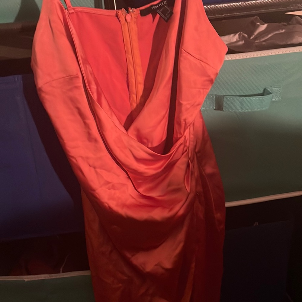 Women’s, peach dress.
